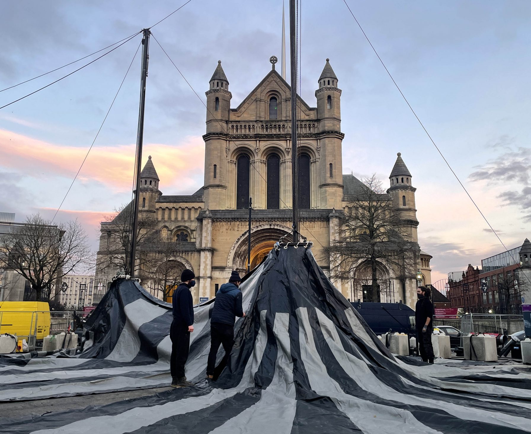 Tumble Circus Erect Big Top Ahead Of Winter Circus In Writers’ Square